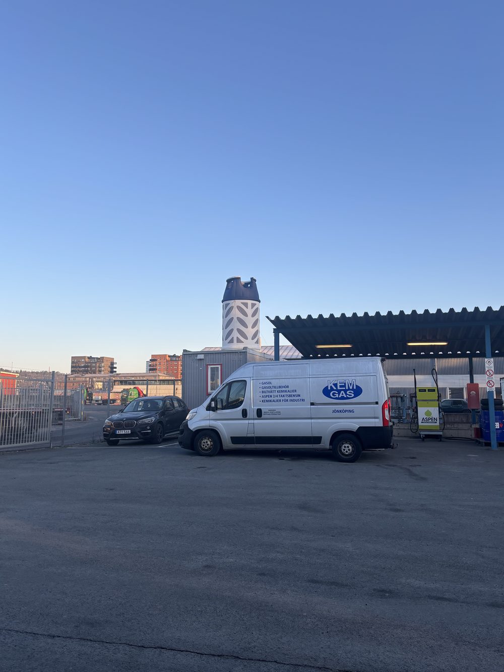 Aspen bränslepump på plats hos Kemgas